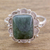 Jade cocktail ring, 'Maya Zinnia' - Guatemalan Dark Green Jade Cocktail Ring (image 2) thumbail