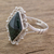 Jade cocktail ring, 'Dark Diamond Dahlia' - Guatemalan Handcrafted Dark Green Jade Ring (image 2b) thumbail