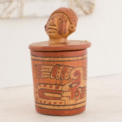 Vasija de cerámica, (pequeña) - Jarra de Cerámica Artesanal con Acabado Envejecido