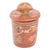 Ceramic vessel, 'Pibil Man' (small) - Handcrafted Ceramic Jar with Antiqued Finish