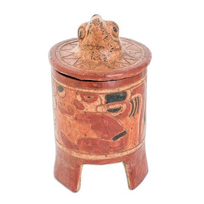 Keramikgefäß, (groß) - Antikes Keramikgefäß Maya Art (groß)