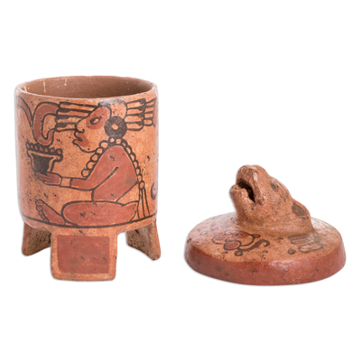 Vasija de cerámica, 'Pibil Jaguar' (grande) - Vasija de cerámica antigua Arte Maya (grande)