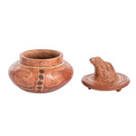 Ceramic vessel, 'Pibil Falcon' - Antiqued Ceramic Bowl Maya Art