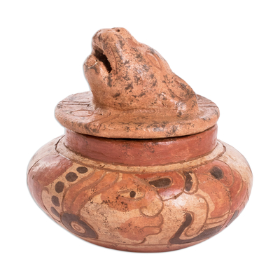 Keramikschale „Pibil Jaguar“ – handgefertigte Keramikschale mit Antik-Finish