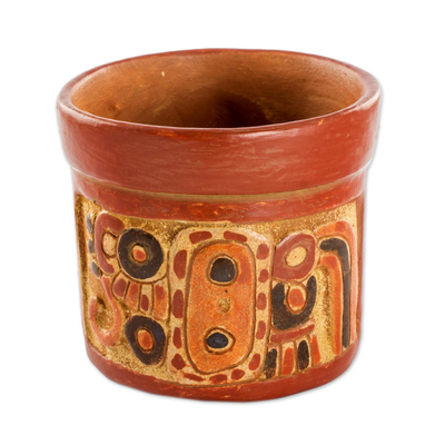 Ceramic decorative vase, 'Pibil Queen' - Artisan Crafted Ceramic Decorative Vase