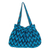 Cotton shoulder bag, 'Midnight Blue Zigzag' - Handcrafted Blue Cotton Shoulder Bag Lined thumbail