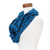 Cotton infinity scarf, 'Jaspe Blue' - Handcrafted Cotton Infinity Scarf