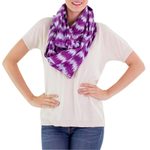 Cotton infinity scarf, 'Amethyst Twilight' - Handcrafted Cotton Infinity Scarf