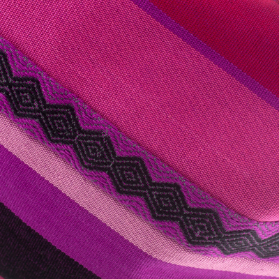 Cotton shoulder bag, 'Luscious Purple' - Handcrafted Cotton Shoulder Bag Lined
