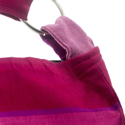 Cotton shoulder bag, 'Luscious Purple' - Handcrafted Cotton Shoulder Bag Lined