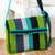 Cotton messenger bag, 'Luscious Green' - Handcrafted Cotton Messenger Bag Lined (image 2) thumbail