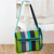 Cotton messenger bag, 'Luscious Green' - Handcrafted Cotton Messenger Bag Lined (image 2b) thumbail