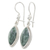 Jade dangle earrings, 'Green Gaze' - Artisan Crafted Silver and Dark Jade Earrings