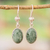 Jade dangle earrings, 'Voluptuous Green' - Modern Handmade Maya Jade Earrings (image 2) thumbail