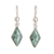Jade dangle earrings, 'Verdant Diamond' - Guatemalan Green Jade Diamond Shape Earrings thumbail