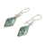 Jade dangle earrings, 'Verdant Diamond' - Guatemalan Green Jade Diamond Shape Earrings