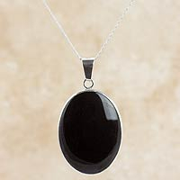 Reversible black jade pendant necklace, 'Black Tikal Toucan'