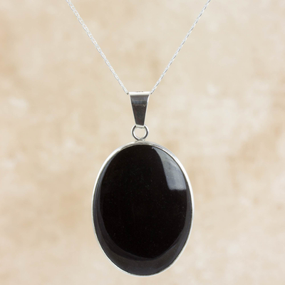 Reversible black jade pendant necklace, 'Black Tikal Toucan' - Artisan Crafted Maya Theme Black Jade Necklace