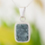 Jade pendant necklace, 'Rainforest Shadows' - Sterling Silver Green Jade Pendant Necklace thumbail