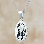 Reversible jade pendant necklace, 'Dark Green Toucan' - Artisan Crafted Dark Green Jade Reversible Necklace