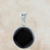 Black jade pendant necklace, 'Quetzal Moon' - Black Jade Medallion Sterling Silver Necklace (image 2) thumbail