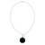 Black jade pendant necklace, 'Quetzal Moon' - Black Jade Medallion Sterling Silver Necklace thumbail