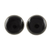Jade stud earrings, 'Harmonious Peace in Black' - Round Black Jade Button Earrings on Sterling Silver (image 2a) thumbail