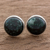 Jade stud earrings, 'Harmonious Peace in Dark Green' - Dark Green Jade Earrings Sterling Silver Artisan Jewelry thumbail