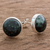 Jade stud earrings, 'Harmonious Peace in Dark Green' - Dark Green Jade Earrings Sterling Silver Artisan Jewelry (image 2b) thumbail