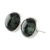 Jade stud earrings, 'Harmonious Peace in Dark Green' - Dark Green Jade Earrings Sterling Silver Artisan Jewelry (image 2c) thumbail