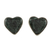 Dark green jade heart earrings, 'Love Sacred' - Dark Green Jade Heart Earrings Artisan Crafted Jewelry thumbail