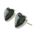 Dark green jade heart earrings, 'Love Sacred' - Dark Green Jade Heart Earrings Artisan Crafted Jewelry (image 2c) thumbail