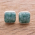 Jade button earrings, 'Life Divine' - Jade Jewelry Artisan Crafted Earrings (image 2) thumbail