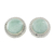 Jade button earrings, 'Life' - Elegant Jade Button Earrings in Sterling Silver (image 2a) thumbail
