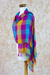 Maya shawl, 'Rebirth' - Guatemalan Handwoven Rayon Plaid Shawl