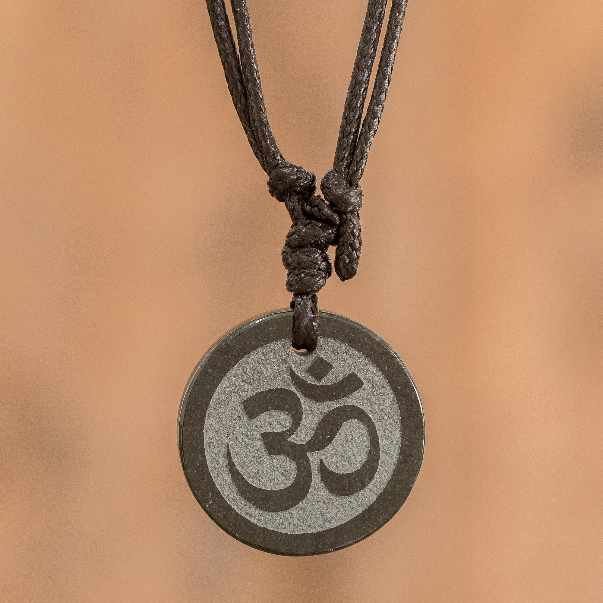 Heart Necklace on a leather cord with your mantra