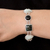 Jade link bracelet, 'Natural Geometry' - Green and Black Jade on Sterling Silver Bracelet (image 2j) thumbail