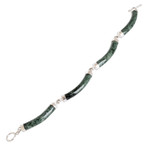 Jade link bracelet, 'Natural Connection' - Artisan Crafted Green Jade Link Bracelet