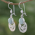 Light green jade dangle earrings, 'Quetzal Patriot' - Fair Trade Jewelry Jade and Sterling Silver Earrings (image 2b) thumbail