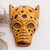 Wood mask, 'Yellow Maya Jaguar' - Artisan Crafted Yellow Jaguar Mask (image 2) thumbail