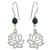 Jade flower earrings, 'Flower of the Lotus' - Guatemalan Black Jade Lotus Earrings (image 2a) thumbail