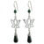 Jade flower earrings, 'Lotus Shadow' - Dark Green Jade Lotus Earrings thumbail