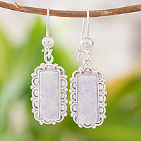 Lilac Jade and Sterling Silver Handcrafted Earrings,'Zinnia Wonder'