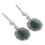 Jade flower dangle earrings, 'Dark Green Forest Princess' - Guatemalan Hand Crafted Dark Green Jade Dangle Earrings (image 2b) thumbail
