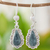 Jade flower earrings, 'Blossoming Dew' - Guatemalan Hand Crafted Light Green Jade Dangle Earrings (image 2) thumbail
