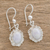 Jade flower dangle earrings, 'Lilac Princess of the Forest' - Floral Sterling Silver and Lilac Jade Earrings (image 2b) thumbail