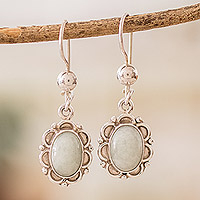 Featured review for Jade flower dangle earrings, Apple Princess of the Forest