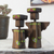 Wood tealight candleholders, 'Angel Ferns' (pair) - Angel Tea Light Candleholders (Pair)