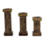 Wood tealight candleholders, 'Canaan's Wheat' (set of 3) - 3 Hand Carved Tea Light Holders Set (image 2c) thumbail
