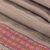 Baumwollschal, „Dawn Diamonds“ – handgewebter beigefarbener Baumwollschal mit rosa und gelben Diamanten